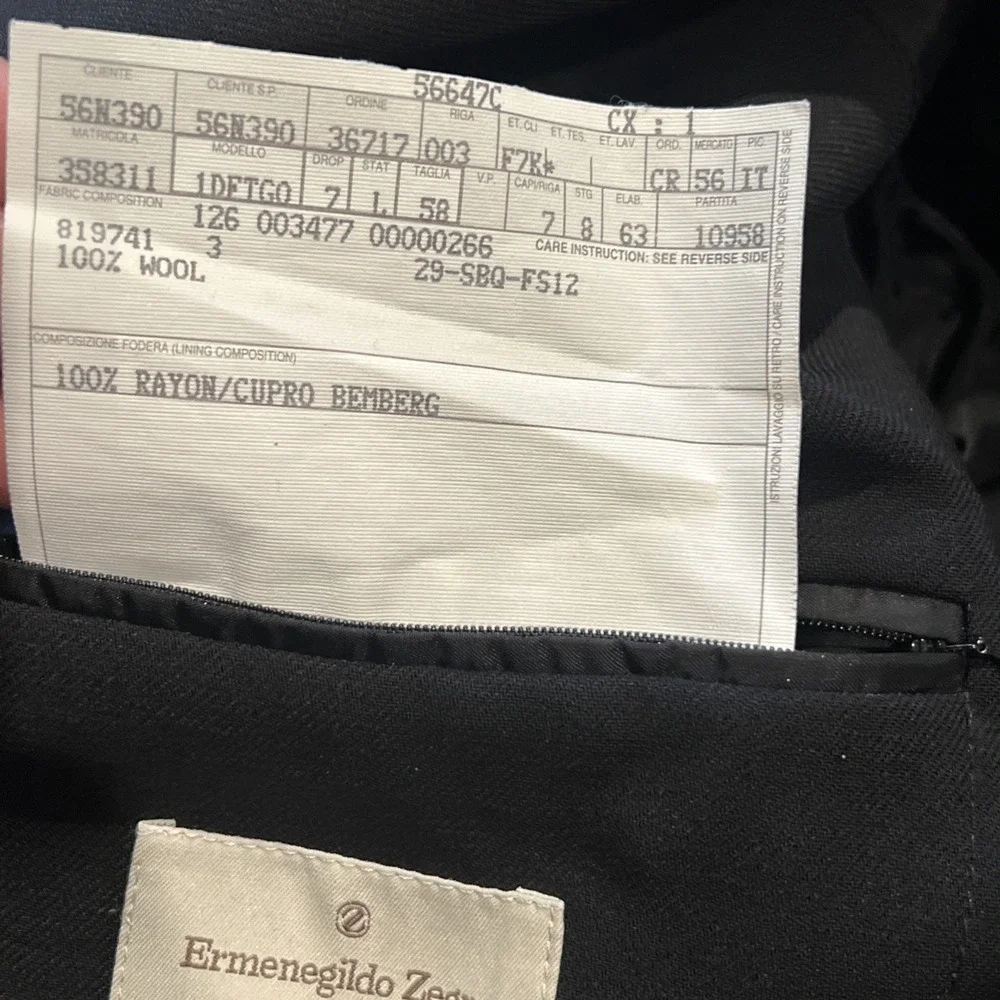 Ermenegildo Zegna Soft In Black Size 56EU 100% Wool Blazer Neiman Marcus Italy